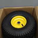 AR-PRO Exact Replacement 15" x 6.00-6" Front Tire and Wheel Assemblies Compatible with John Deere Riding Mowers 100 and D100 Series - 3" Centered Hub and 3/4" Bushings, 4Ply Pneumatic (Set of 2) (Yellow)