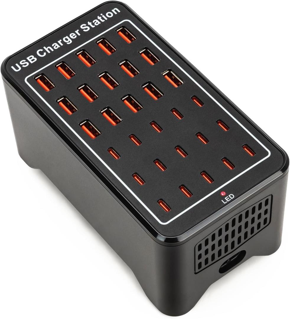 USB C Charging Station for Multiple Devices, 150W 30 Ports USB Charger Block for Ipad Cell Phone, Multiple USB Power Strip for Family Classroom