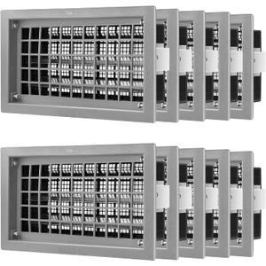Crawl Space Foundation Vent Automatic, 8x16 Inch Auto Open/Close Foundation Vent Cover for Freeze Protection & Energy Saving | Easy Install Crawlspace Vents Replacement (Gray, 10 Pack)