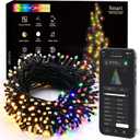 Brizled Smart Christmas String Lights, 66FT 200 LED Color Changing Christmas Lights App & Voice Control, Dimmable Warm White & Multicolor Xmas Tree Light Music Sync for Indoor Outdoor Wedding Party