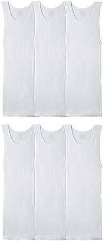 Fruit of the Loom Men's Sleeveless Tag Free Moisture Wicking Tank A-Shirt S 6 Pack