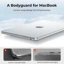EooCoo Compatible with MacBook Air 13 inch Case M5 2026-2022 M4 M3 M2 Model A3449 A3240 A3113 A2681, Mac Air 13.6 inch Hard Shell & Keyboard Cover & Screen Film & Type-C, Crystal Clear