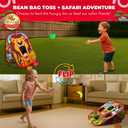 Swooc Games - Safari Sling | 2-in-1 Bean Bag Toss Game for Kids | 5-Second Setup Kids Cornhole Game Set | Outdoor Toddler Activities | Backyard Party Games | Corn Hole Set Toddler Bean Bag Toss