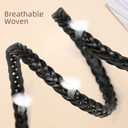 2 pack Skinny Braided Belts for Women Woven Thin Waist Dresses Faux Leather Belt for Jeans Pants 2/5"