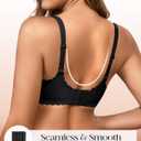 Seamless Jelly Bras for Women 3 Pack - Deep V Wireless Push Up No Wire Womens Bra Padded Comfort with Support for Gifts (M)