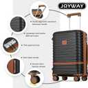 Joyway Carry On Luggage 20 Inch Expandable Suitcase with Spinner Wheel, 3 Piece Hard Shell Luggage Set with TSA Lock(Black)