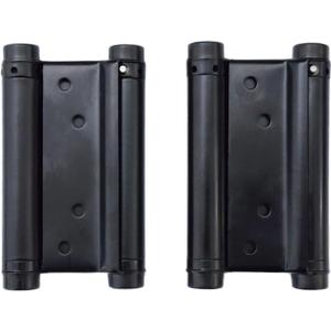 1 Pair 2 Pcs 4'' Stainless Steel Matte Black Double Action Spring Door Hinge for Saloon Cafe Door Shop