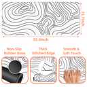 NIYLYNSYN Mouse Pad Large Topographic Contour Map Non-Slip Game Desk Mat with Stitched Edge Laptop Keyboard Desk Pad for Work Home Gaming (35.4 x 15.7 Inches)