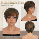 RUWISS Pixie Cut Wig Human Hair Short Wigs for Black Women with Bangs, Natural Layered Wig, Glueless, 1B/30#
