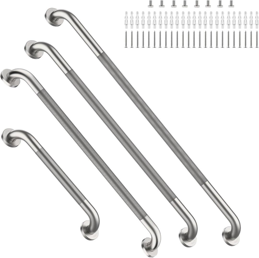 Brushed Nickel Grab Bars 18" 32" 36" 42" Bundle - 1.25" Diameter