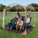 Pop Up Sports Tent - Clear Bubble Tent With Thick PVC, Scratch-Resistant - Instant Weather Proof Pod With Extra Top Cover for Soccer, Football Games, Outdoor Events - 1-6 Person