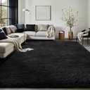 Ophanie Black Area Rugs for Bedroom Living Room, 4x6 Fluffy Fuzzy Shag Shaggy Carpet Soft Plush Furry Bedside Rug, Indoor Floor Rug for Kids Girls Boys Home Decor Aesthetic, Dorm Nursery