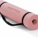 YOTTOY Yoga MatExtra Thick Yoga Mat (1/2inch),Professional TPE Exercise Mat,Non-Slip Workout Mat for Yoga, Pilates, Fitness, Barefoot Workouts, Home Gym Studio with Strap (Pink)