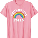Gay Pride Shirts Men Women LGBT Rainbow Sounds Gay I'm In T-Shirt, M