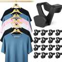 Smartor Clothes Hanger Connector Hooks 30 Pack, Closet Storage and Organization as Hangers Space Saving, Hanger Add on Hook as Closet Organizer, Stacking Hangers, Cascading Space Saver, Black (Pack of 30, Black)