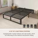 ZTH Queen Size Metal Platform Bed Frame 14 in, No Box Spring Needed, Black