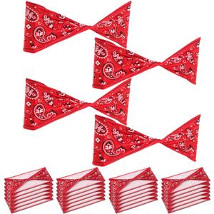 Newwiee 24 Pcs Western Party Chair Sashes Red Paisley Chairs Bands Spandex Floral Chair Cover Bands for Western Cowboy Themed Party Decorations