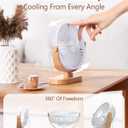 SWEETFULL Small USB Desk Fan 6.5 Inch, 3 Speeds Portable Personal Desktop Table Fan, Dual 360 Adjustment Mini Fan, Quiet Operation, for Home Office Car Outdoor Travel (White wood grain)