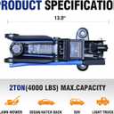 ANTPOWER 2 Ton Floor Jack,with Wheels for Secure Lifting,Fast Lift Floor Jack, Quick Lift Pump for Sport Utility Vehicle,Providing Stable Support for Various Cars,lifting range of 5.31" to 13" (2 Ton)
