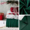 Biscaynebay Wrap Around Bed Skirts for Queen Beds 15" Drop, Christmas Hunter Green Adjustable Elastic Dust Ruffles Easy Fit Wrinkle & Fade Resistant Silky Luxurious Fabric Machine Washable