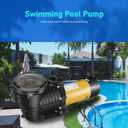 2HP Dual Voltage 115/230v Swimming Pool Pump w/ 1.25" Hose Adapters and 1.5" & 2.0" Pipe Fittings, 6840GPH Qmax, 48FT Hmax, Thermal Protected Long lifespan Pool Motor