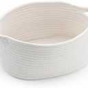 Happyiren Cute Woven Storage Basket with Handle, Baskets for Gifts Empty, Gift Baskets for Burr Valentines Day Birthday Baby Shower, Decorative Organizer Container for Baby Toy, 13" D x 8" W x 6" H