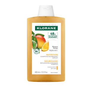 Klorane Nourishing Shampoo with Mango Butter, Moisturize and Hydrate Dry Hair, Paraben, Silicone, SLS Free, 13.5 Fl Oz