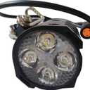 E-Bike LED Headlight with Horn 3 Pin Female Waterproof Connector 36V 48V 4 Beads Bicycle Replacement Headlamp for Electric Bicycles and E-Scooter 15 In Wire
