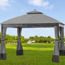 Replacement Gazeb Cover for 10X12Ft Oakmont Gazebo L-GZ1188PST-A,Pinehurst Gazebo L-GZ1188PST, Gray