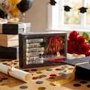 CroBlissful Graduation Money Box for Cash Gift Money Gift Box for Cash Gifts with 2 Velvet Rose Flower 6 Acrylic Bill Tubes for College, Middle, and High School Graduates(Graduate 2026,Black)