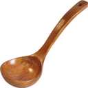 FJNATINH Wooden Ladle with Long Handle, Handmade Soup Ladle for Cooking Kitchen Cookware (Ladle - 1 Piece)