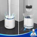 MR.SIGA Toilet Bowl Brush and Holder, Premium Quality, with Solid Handle and Durable Bristles for Bathroom Cleaning, White, 1 Pack