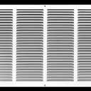 HVAC Premium 22'' x 14'' [Duct Opening] Flat Stamped Steel Return Air Grille - Sidewall and Ceiling - HVAC Vent Duct Cover - White [Outer Dimensions: 23.75''w X 15.75''h]