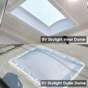 RV Skylight Replacement Bundle,18" x 26" RV Shower Skylight Cover Outer Dome Fit 14" x 22" Openings for Camper Motorhome Bathroom,Inner Dome with Window 14" x 22"+Polyurethane Adhesive Sealant,White