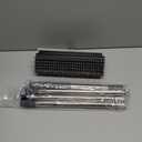 Floor Scrub Brush with Long Handle Length Adjustable, 3 in 1 Heavy-Duty Stiff 90 Bristle Floor Scrubber Broom with Squeegee, Cleaning Brush for Bathroom, Garage, Kitchen, Tile, Deck & Patio (Gray)