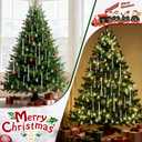210 Pcs Christmas Tree Decoration Crystal Ornaments 6 Styles Clear Acrylic Hanging Teardrop Chandelier Garland Pendant Xmas Party Home Ornaments