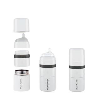MILK & WATER All in One Baby Bottle & Baby Formula Dispenser On the Go, 5oz - Keeps Water Warm & Formula Fresh - Baby Formula Mixing Bottle with Anti Colic Nipple - Leak-Proof - 3+ Months (White)