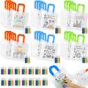 MUOUAKATE 24 PCS Ramadan Coloring Goodie Bags with Paint Pens, Eid Ramadan Gift for Boys and Girls Aged 3-12, Ramadan Crafts for Kids Reusable Bag for Ramadan Activities Party Favors Home Bulk