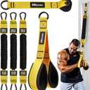 Resistance Bands with Handles, Exercise Bands with Door Anchor for Working Out, Home Gym Workout Equipment for Push Downs, Tricep, Biceps, Arms, Back, Chest, Abs, Shoulder Training (Yellow)