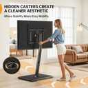 Perlegear Rolling TV Stand with Power Outlet, Tilt and Swivel Mobile TV Cart with Hidden Casters, Fits 30-70 Inch TVs, Height-Adjustable, 88 lbs Load Capacity, Max VESA 400x400mm, PGTVMC20