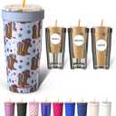 Frost Buddy Togo Buddy 30oz Stainless Steel Vacuum Insulated Tumbler To Go Coffee Cup Iced Coffee Cups, Iced Coffee Sleeve, Travel Mug, Thermal Cup for Hot & Cold Drinks, Dunkin Cup (Buttercream)