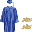 Happy Secret Preschool and Kindergarten Graduation Cap and Gown with Tassel 2024 2025 Year Charm (30, Royal Blue)
