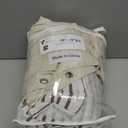 Farmhouse Shower Curtain Linen Beige Button Woven Fabric Country Rustic Western, Pleated Brown Stripe 72" W x 72" L