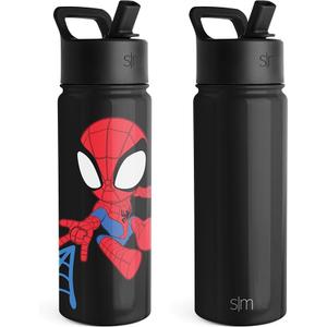 Simple Modern Kids Summit Water Bottle with Straw Lid | Marvel Spider Man 18oz Stainless Steel Cup Insulated Tumbler for Toddlers, Boys, School | Spidey Kid