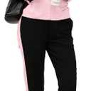Marvmys Women's Tracksuit Set 2 Piece Sweatsuit Outfits Long Sleeve Zip Up Lounge Jogger Set with Pocket (Large, Pink)