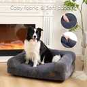 Hollypet Fluffy Plush Pet Sofa Soft Calming Pet Sofa Beds for  Large Dogs, L, Gray