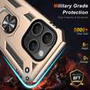 IKAZZ for iPhone 15 Pro Max Case 6.7 Inch with Screen Protector,Military Grade Shockproof Heavy Duty Protective Phone Cover Pass 16ft Drop Test with Magnetic Kickstand Car Mount Holder,Gold
