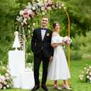 7.2 FT Wedding Arch Backdrop Stand, Gold Metal Arch Backdrop Stand for Wedding Party Ceremony Birthday Bridal Baby Shower Photo Booth Garden Floral Balloon Arches Decoration