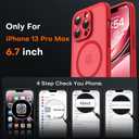 TOCOL for iPhone 13 Pro Max Case, Compatible with Magsafe Charger, Full Camera Protection, Translucent Matte for iPhone 13 Pro Max iPhone Case 6.7 inch (Red)