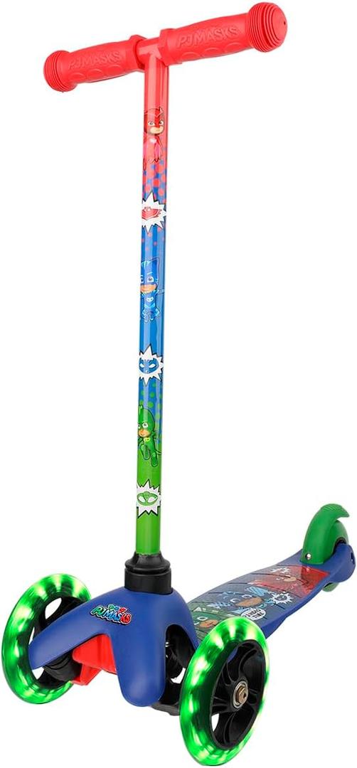 Self Balancing Kick Scooter with Light Up Wheels, Extra Wide Deck, 3 Wheel Platform, Foot Activated Brake, 75 lbs Limit, Kids & Toddlers Girls or Boys, for Ages 3 and Up